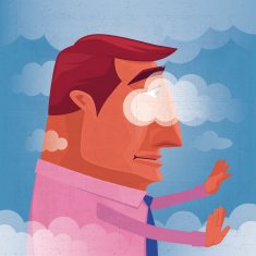 man getting lost