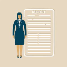 Businesswoman Standing Beside Her Report