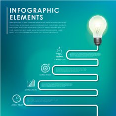 bulb with stair concept abstract infographic elements