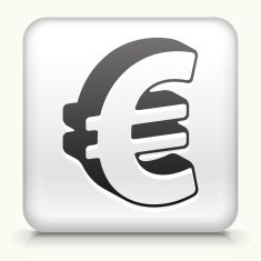 Square Button with Euro Sign
