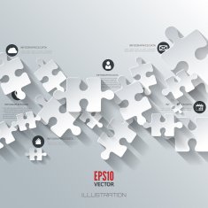 Abstract puzzle infographic Cloud computing background