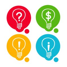 Set Doodle light bulb - question mark idea profit