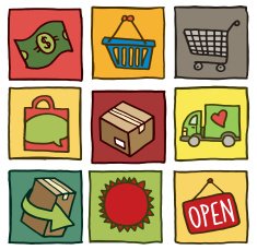 Shopping icon blocks
