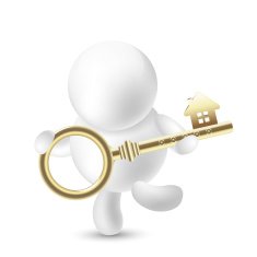 Man holding a house key