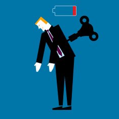 Businessman with Low Battery