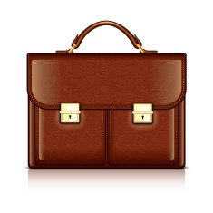 Brown leather briefcase vector illustration free image download