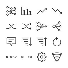 Analytics icons set N2