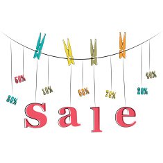 Word sale hanging on the rope