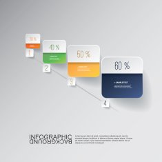 Infographic Design - Round Square Labels with Diagrams