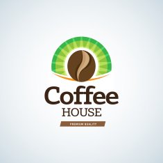 Coffee logo template Cafe house logotype emblem sign