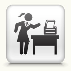 Square Button with Paperwork