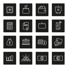 Money and Finance Line Icons Collection