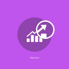 Chart icon with magnifying glass