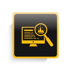 Computer analysis icon on button vector