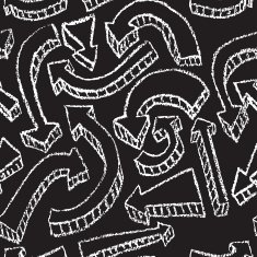 Chalkboard design elements Arrows Seamless pattern
