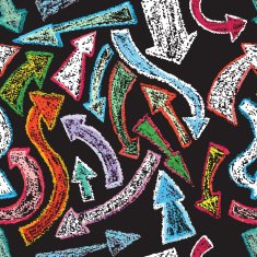 Chalkboard design elements Arrows Seamless pattern N2