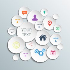 3d Circles info graphics for work flow layout diagram