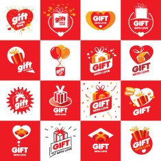 collection of vector icons for gifts