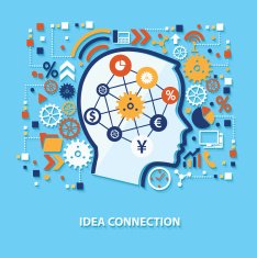 Idea connection design on blue background vector