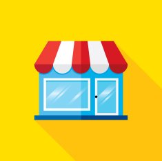 Store Flat Long Shadow Icon
