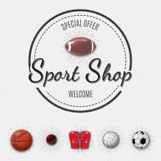 Sports shop insignia and labels for any use