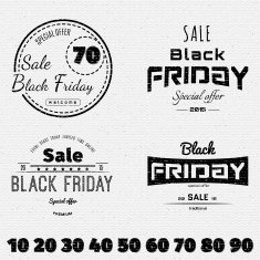 Black friday sale insignia and labels for any use