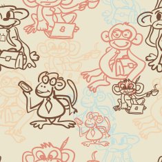 Seamless textile pattern of monkey business