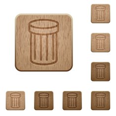 Trash wooden buttons