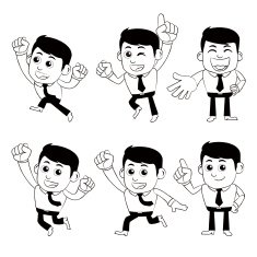 Set of businessman characters in different poses N5