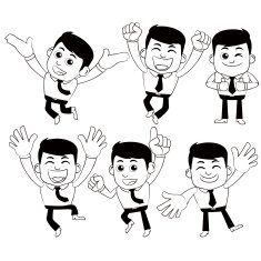 Set of businessman characters in different poses N6
