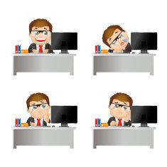 People Set - Business Businessmen sitting on desk