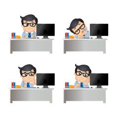 People Set - Business Businessman sitting on desk