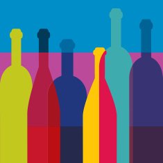 Wine bottles Art background restaurant concept Vector