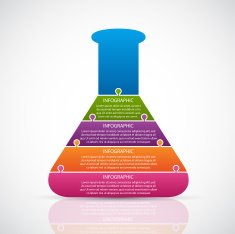 Infographics in the form of chemical test tubes