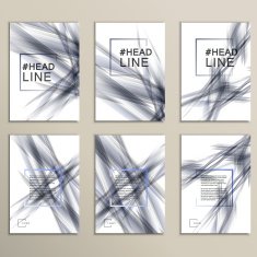 Set 6 vector abstract color wave design template N2