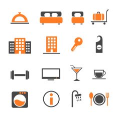 Hotel icons set