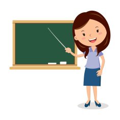 Cheerful teacher on lesson