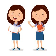 Cheerful teacher with book