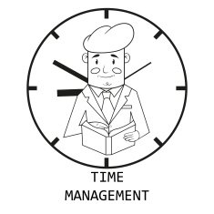 businessman on the background of hours time management vector