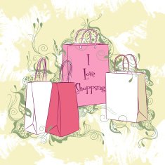 Set of various shopping bags