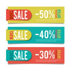 Sales banners for advertising and marketing events