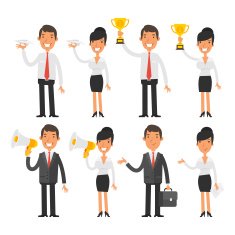 Businessmen and businesswoman