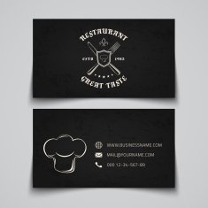 Business card template with logo for restaurant
