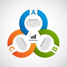 Infographics paper color ribbons design template