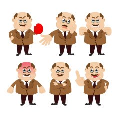 Set of man characters in different poses