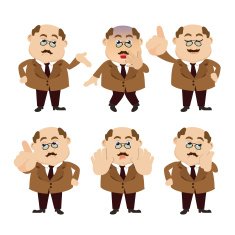 Set of man characters in different poses N3