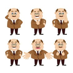 Set of man characters in different poses N4