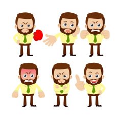 Set of man characters in different poses N8