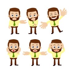 Set of man characters in different poses N9