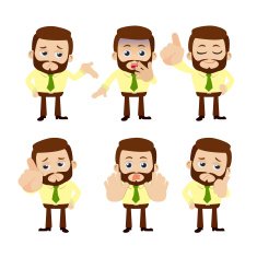 Set of man characters in different poses N10